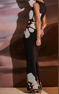 Vestido Bodycon Corte Transversal - Flor