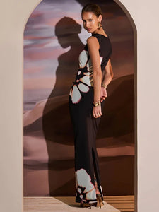 Vestido Bodycon Corte Transversal - Flor