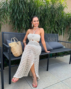 Vestido do Verão - Malha de Crochê