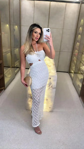 Vestido do Verão - Malha de Crochê