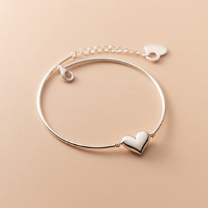 Bracelete de Prata Minimalista - Coração