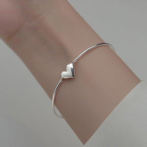 Bracelete de Prata Minimalista - Coração