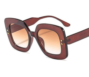 Óculos de sol vintage Quadrado vermelho  designer de marca retrô