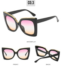 Carregar imagem no visualizador da galeria, Óculos de Sol Feminino Designer Square Cat Eye
