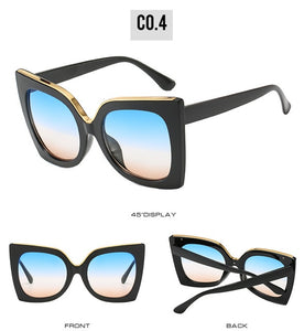 Óculos de Sol Feminino Designer Square Cat Eye