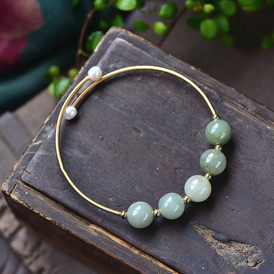 Bracelete Pedra Natural Jade -Semi joia