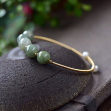 Carregar imagem no visualizador da galeria, Bracelete Pedra Natural Jade -Semi joia
