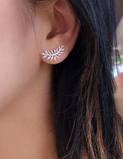 Brincos Folha - Zircônia Cúbica